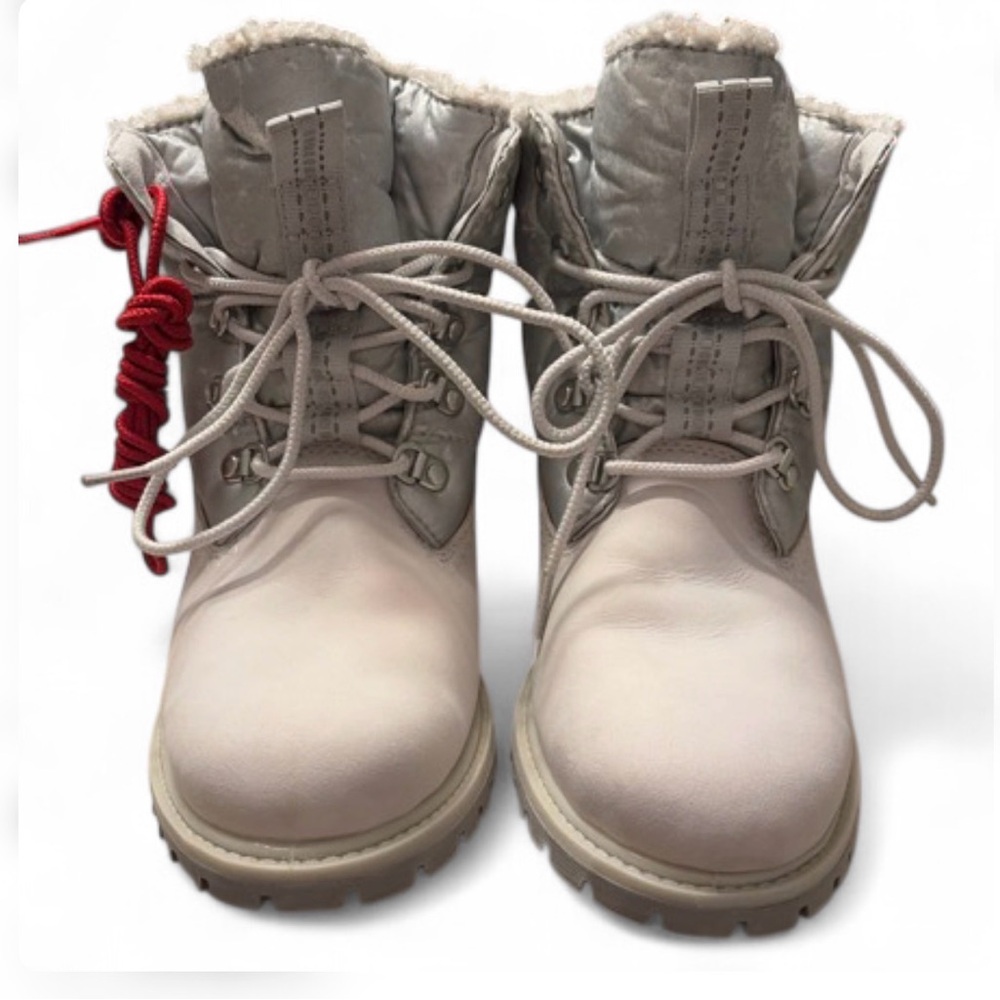 NEW Timberland Premium 6 Inch Warm Lined Women's Boot White Nubuck Silver